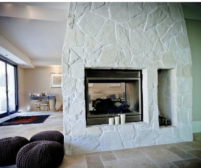 veneer stone fireplace