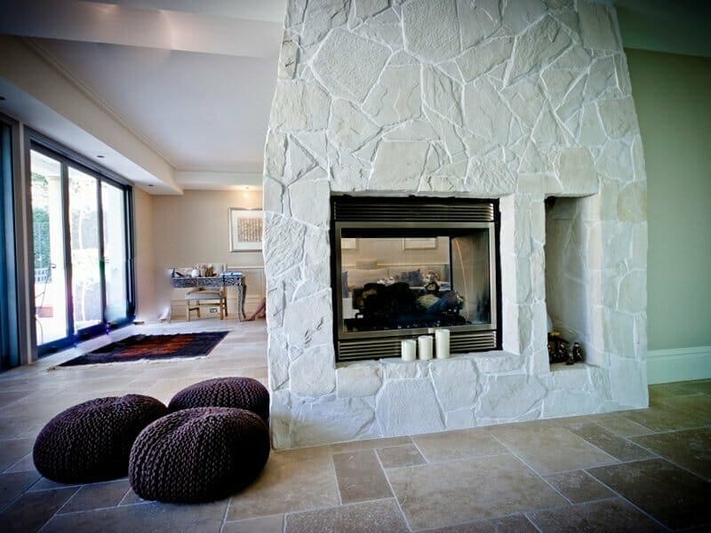 Arctic Limestone Fireplace